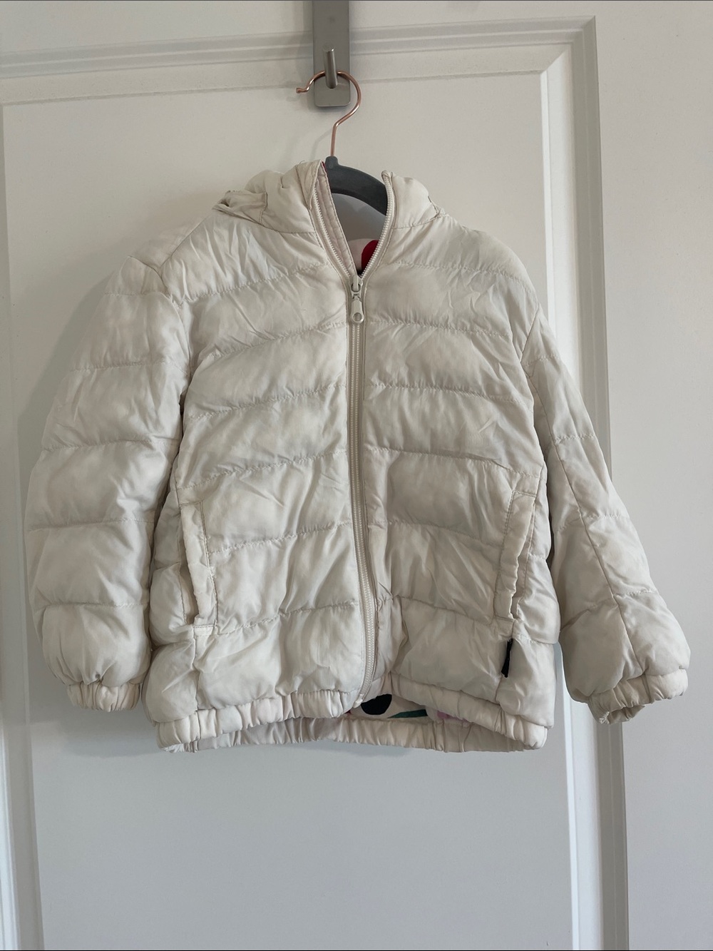 Kids Hooded Puffer Jacket - White